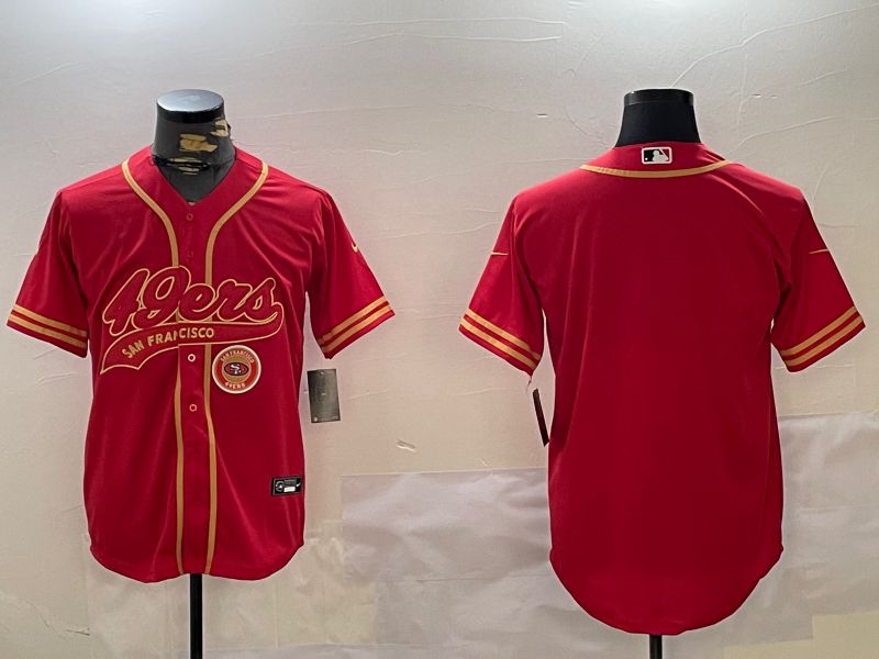 Men San Francisco 49ers Blank Red Gold Joint Name 2024 Nike Limited NFL Jersey style 5